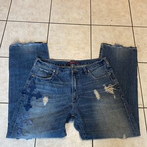 Vintage Y2K Grunge UnionBay Distressed Embellished Jeans